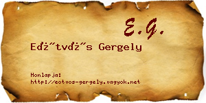 Eötvös Gergely névjegykártya